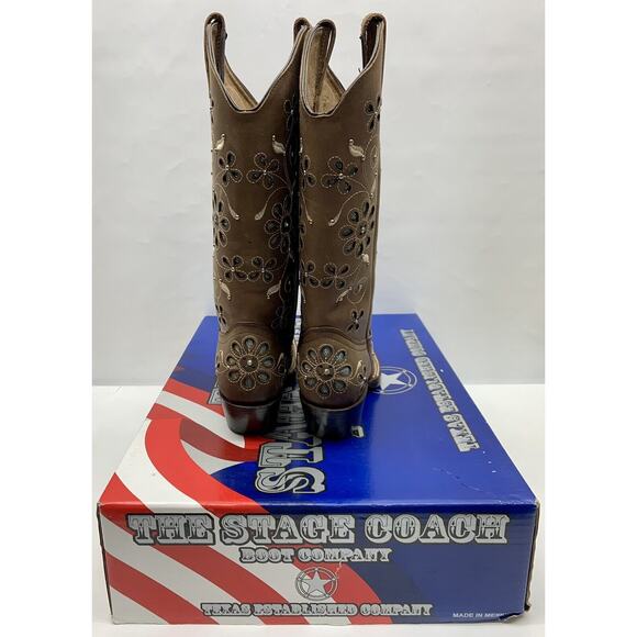 Odessa Sergal Woman's Cowboy Boots Pescaob Chestnut Ginger Size 10.5 - Picture 12 of 16